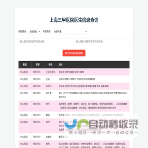 上海三甲医院医生信息查询